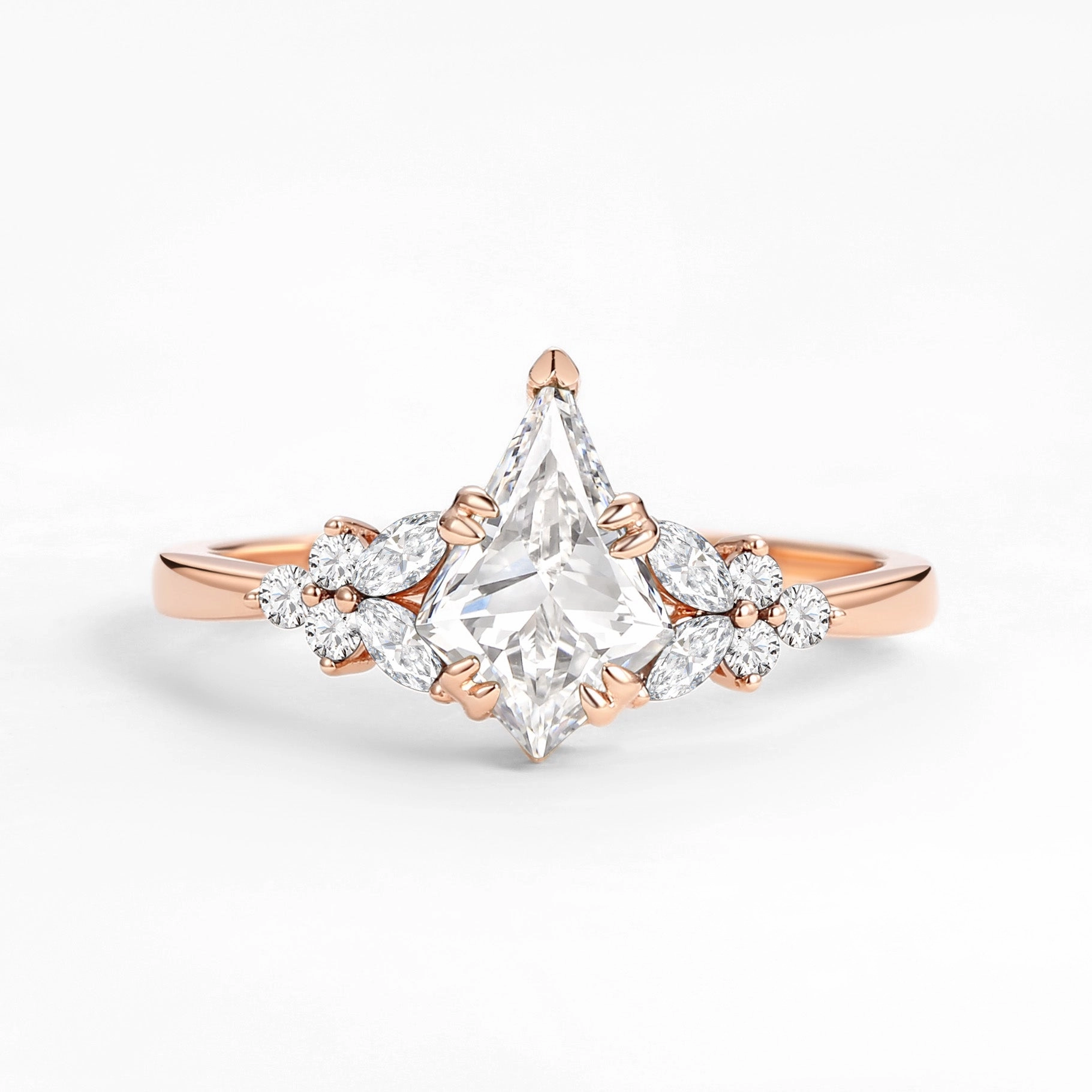 Versatile Jewelry Sturdy Embellishment Kite Cut  Lab Grown Diamond Gold Engagement Ring - Wildflower