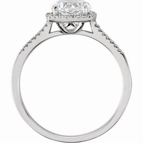 Sterling Silver Lab-Grown White Sapphire & .01 CTW Natural Diamond Ring Lustrous Detail Excellent Craft