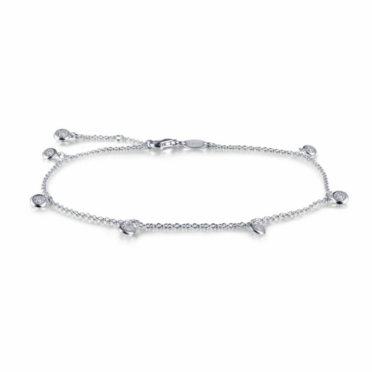Lustrous Edge Bezel-Set Station Anklet