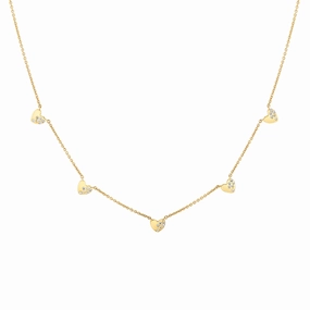 Sparkle Focus 14K Eternelle Scattered Diamond Heart Charm Necklace