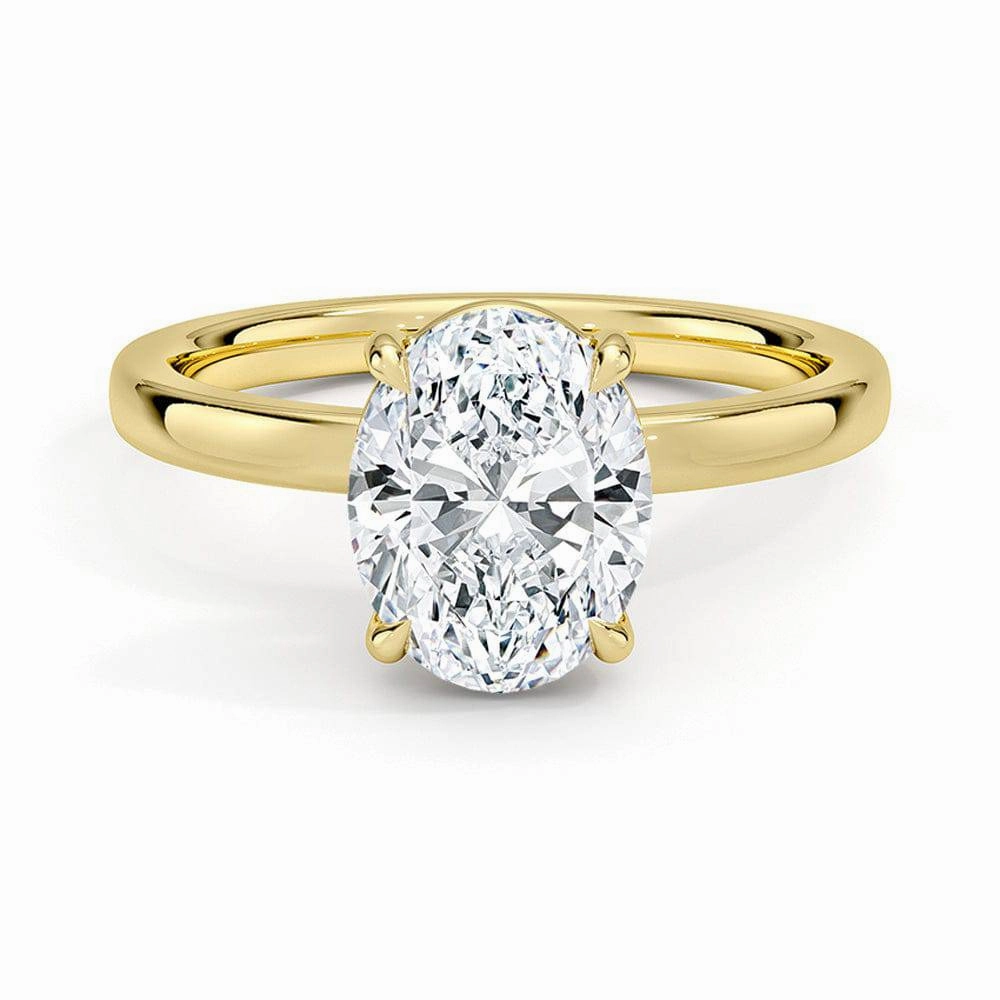 Elegant Outline Classic Solitaire Oval Cut Moissanite Engagement Ring