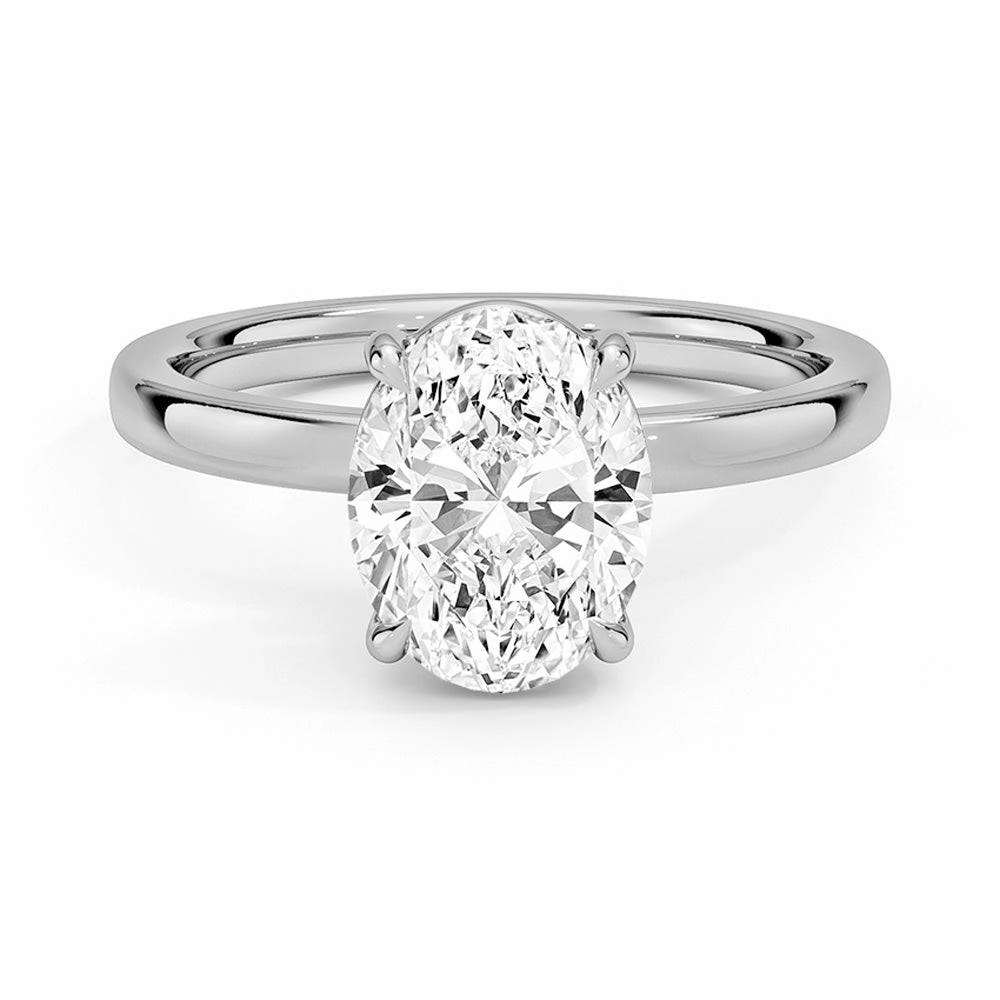 Wedding accessory Polished Craft Classic Solitaire Oval Cut Moissanite Engagement Ring