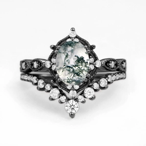 Black Gold Signature Vintage Ring Set 2pcs - Charlotte Dreamy Mood All Style