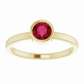 14K Yellow 5 mm Lab-Grown Ruby Ring Quality Promise Artful Detail