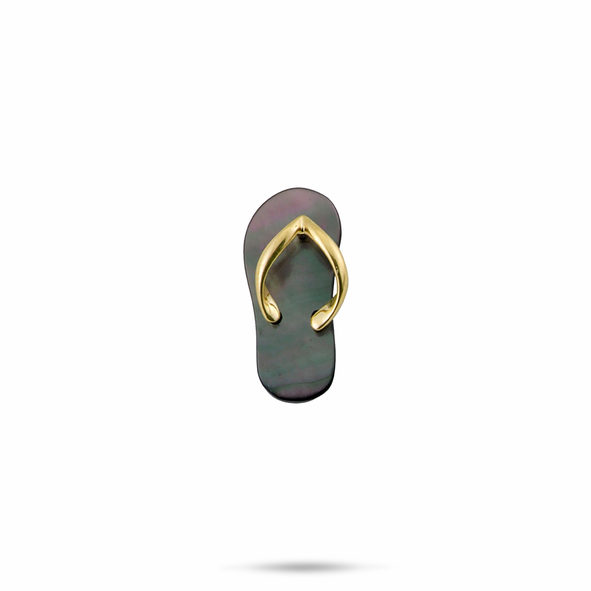 Cool Contrast Black Mother of Pearl Slipper Pendant in Gold - 19mm