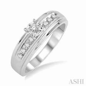 1/8 Ctw Round Cut Diamond Engagement Ring in 10K White Gold Style Evolution Casual Structure