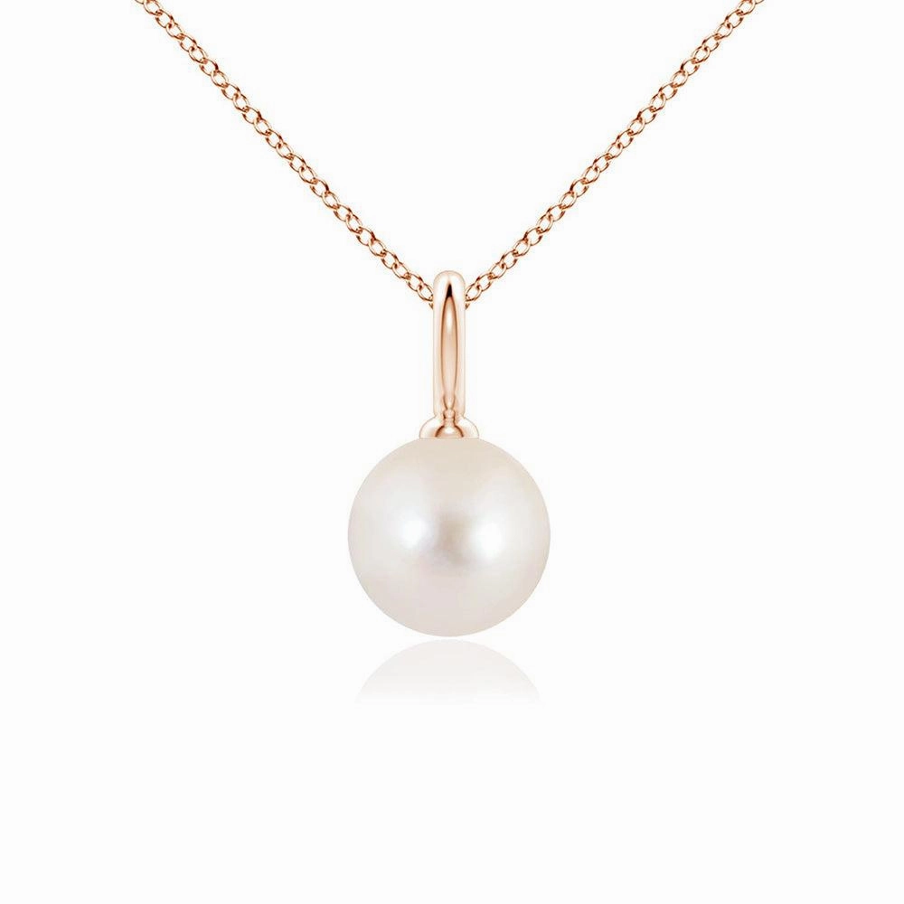 Radiant Sparkle Layer mood 8mm Classic Freshwater Cultured Pearl Solitaire Pendant