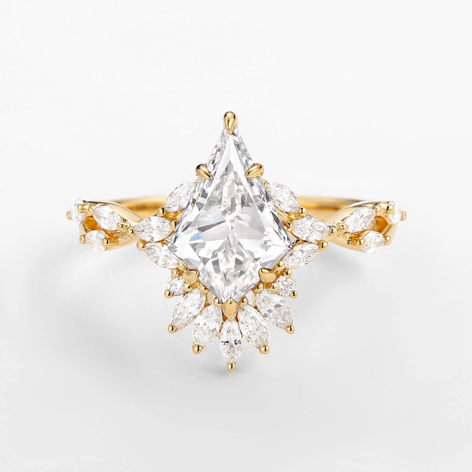 Exclusive Accessory Smart Look Infinity Kite Cut Lab Grown Diamond Engagement Ring