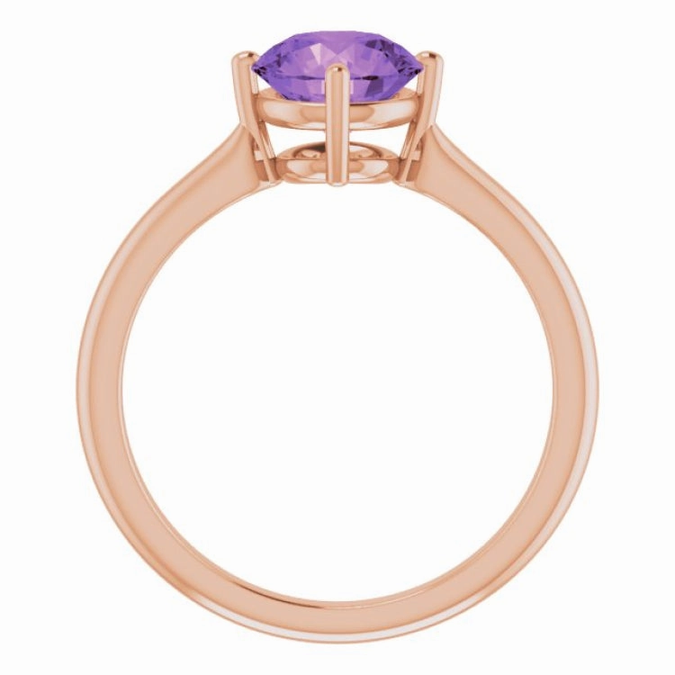14K Rose Natural Amethyst Ring custom design