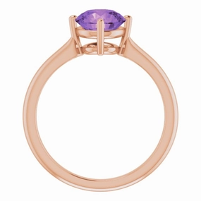 14K Rose Natural Amethyst Ring custom design