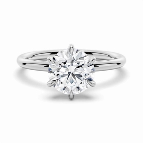 Six Prong Solitaire Moissanite Engagement Ring With Hidden Halo Radiant Craftwork Timeless Glow
