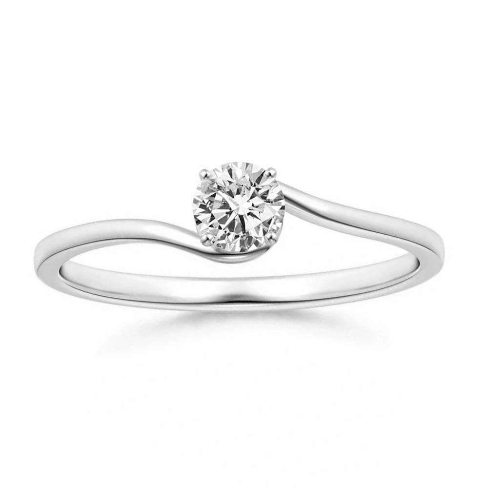 Classic Solitaire Round Lab Grown Diamond Twist Promise Ring Exquisite work Sophisticated Touch