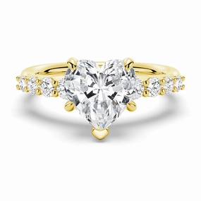Enchanted Detail Classic Shared Prong Heart Shaped Moissanite Engagement Ring
