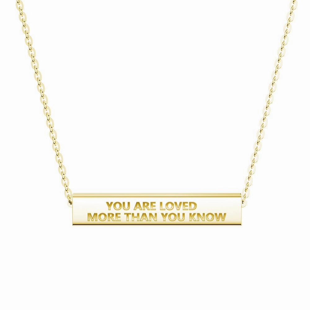 Luxurious Gem Golden Touch "You Are Stronger Than You Think" Minimalist Necklace