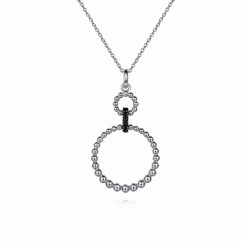 Crisp Edge Gifting Moment 925 Sterling Silver Black Spinel Bujukan Link Drop Necklace
