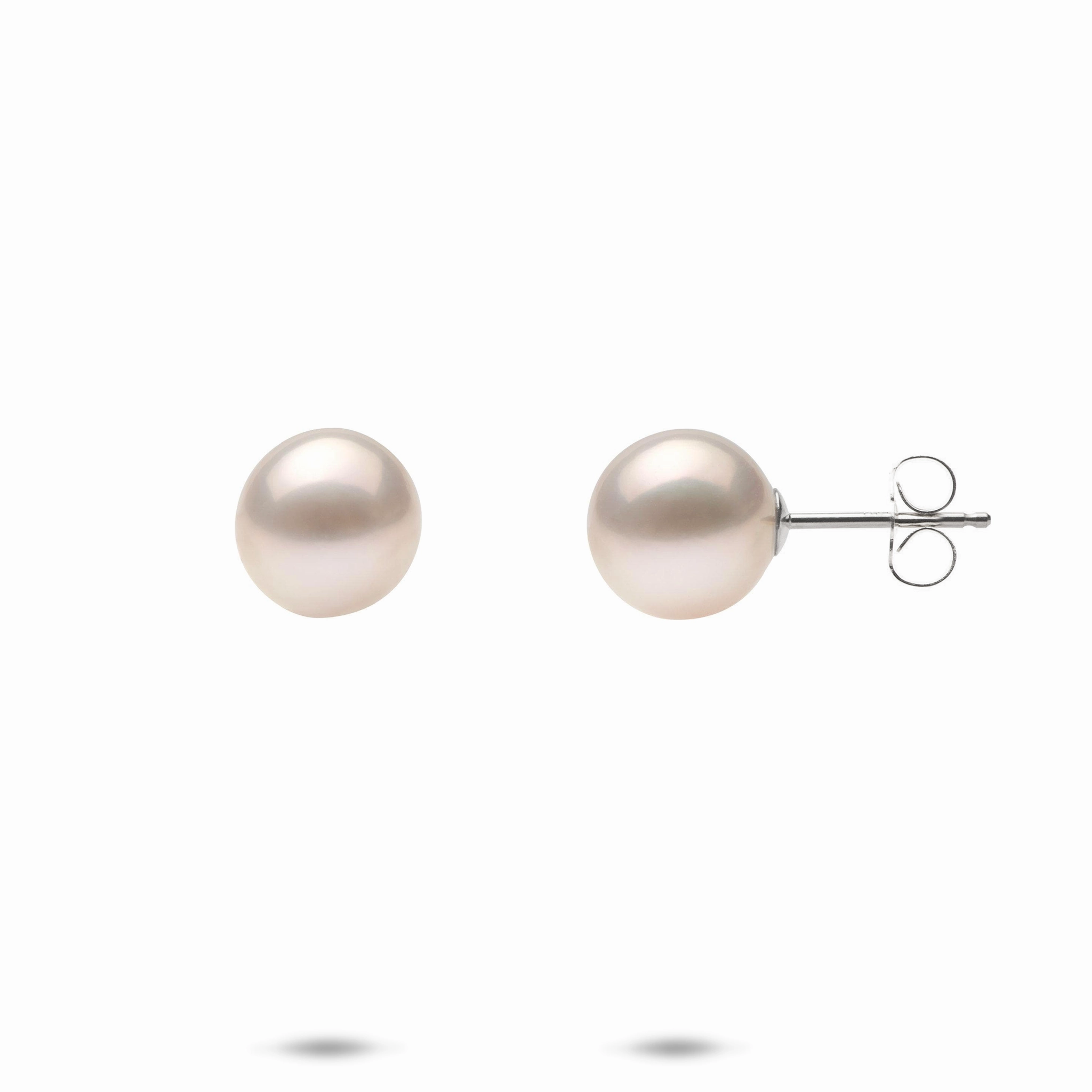 Freshwater Pearl Earrings in White Gold - 8-9mm Finishing Feature Fresh Form