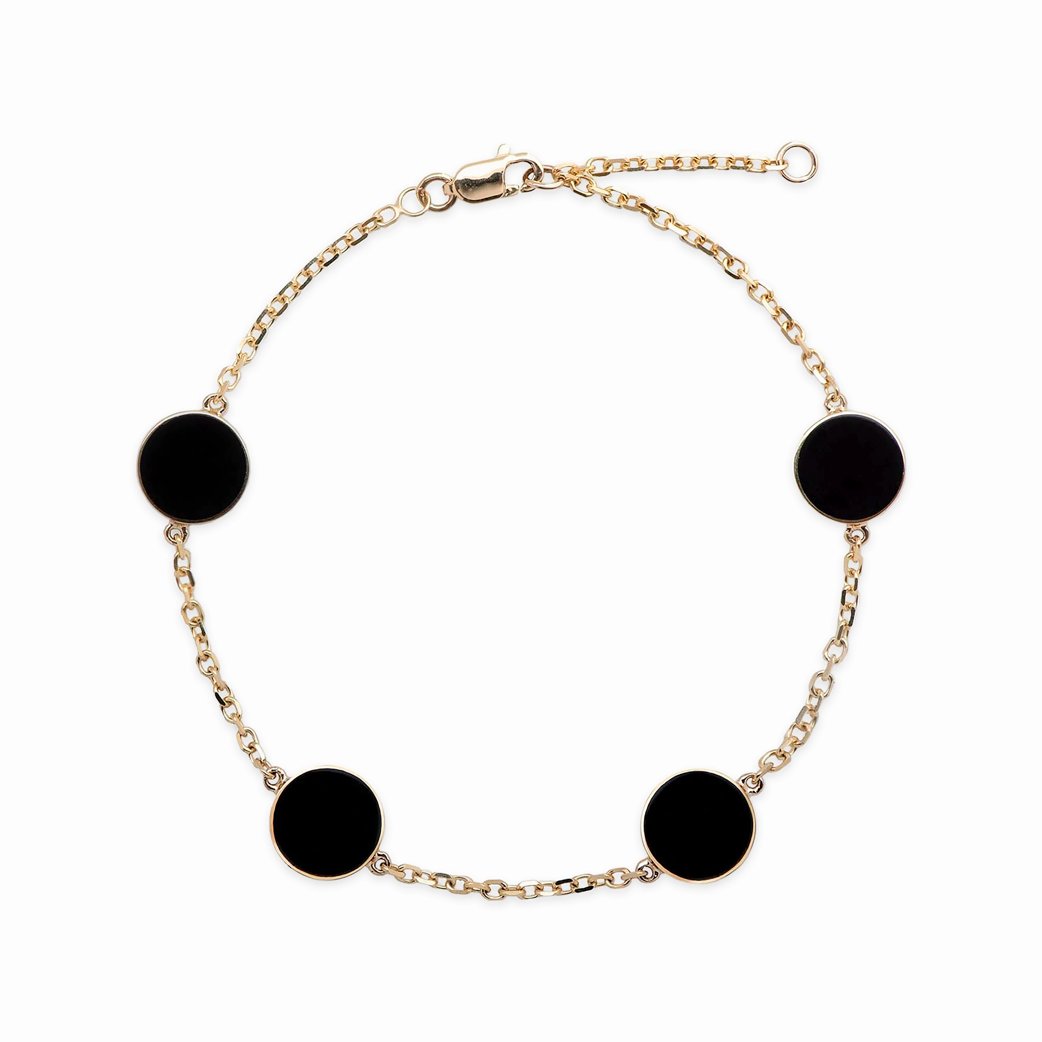 Modern Finish Brunch Date Adjustable 7.25-8" Eclipse Black Coral Bracelet in Gold - 9mm