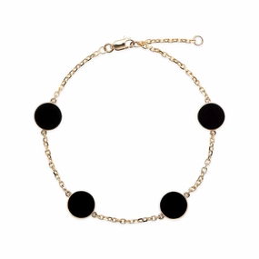 Modern Finish Brunch Date Adjustable 7.25-8" Eclipse Black Coral Bracelet in Gold - 9mm