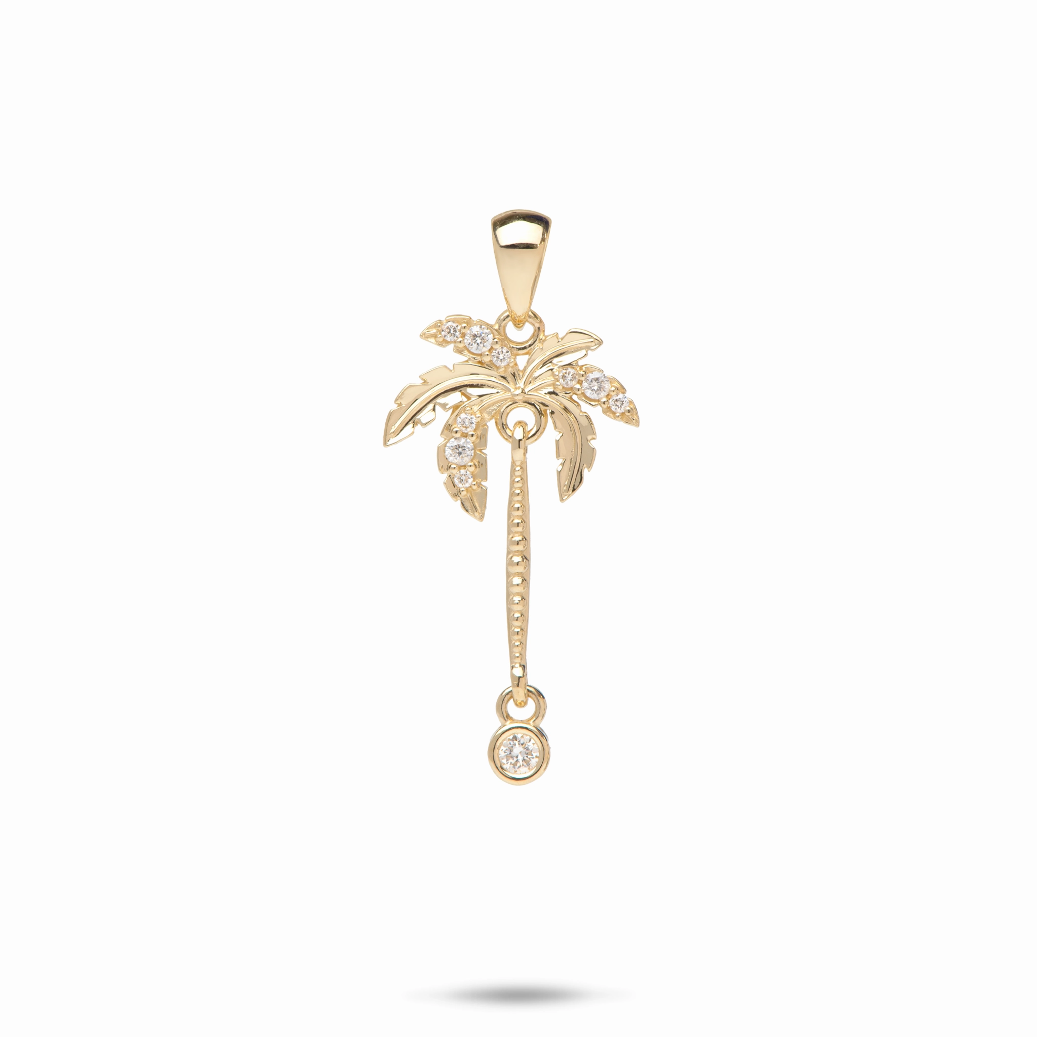 Dazzling Glow Paradise Palms - Palm Tree Pendant in Gold with Diamonds - 24mm