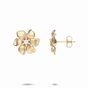 Alluring Shine N????? Earrings in Gold with Diamonds - 15mm