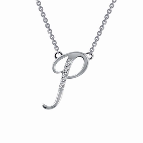 Letter P Pendant Necklace Dressy Mood Glamour Appeal