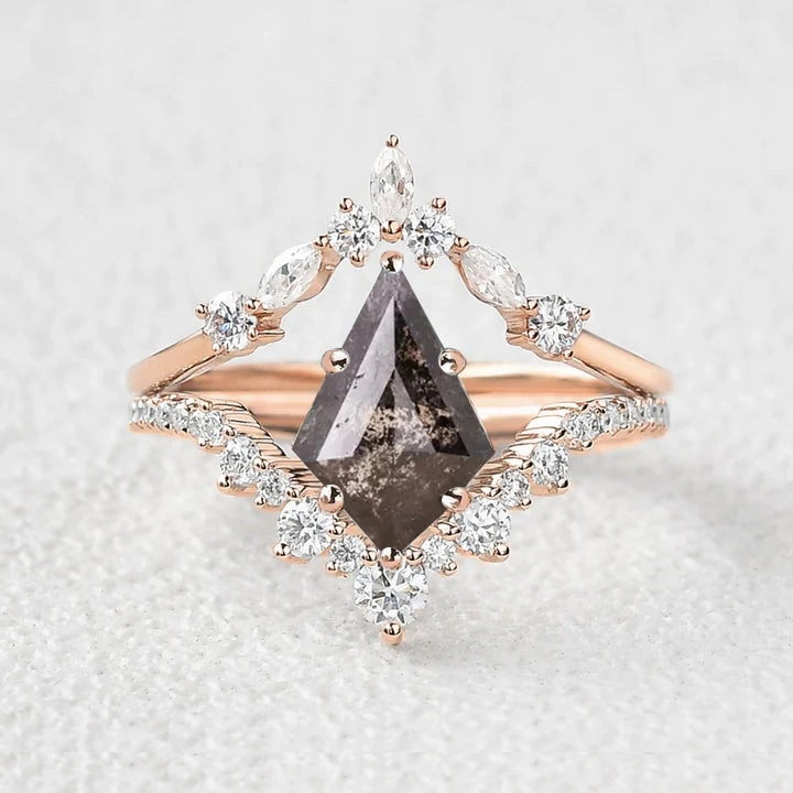 Kite Salt and Pepper Diamonds Ring Set 2pcs Glow Look