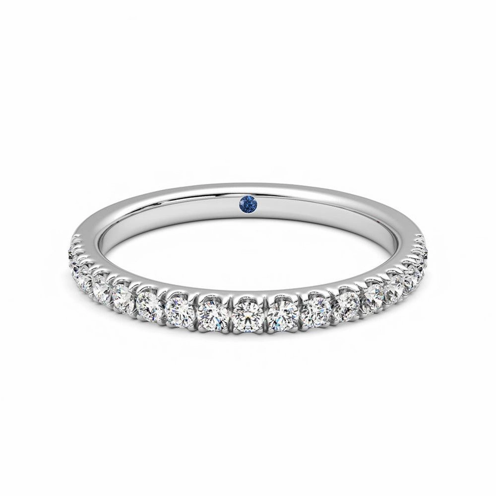Modern Design Classic Pav?? Set Moissanite Wedding Band with Anniversary Stone Accent