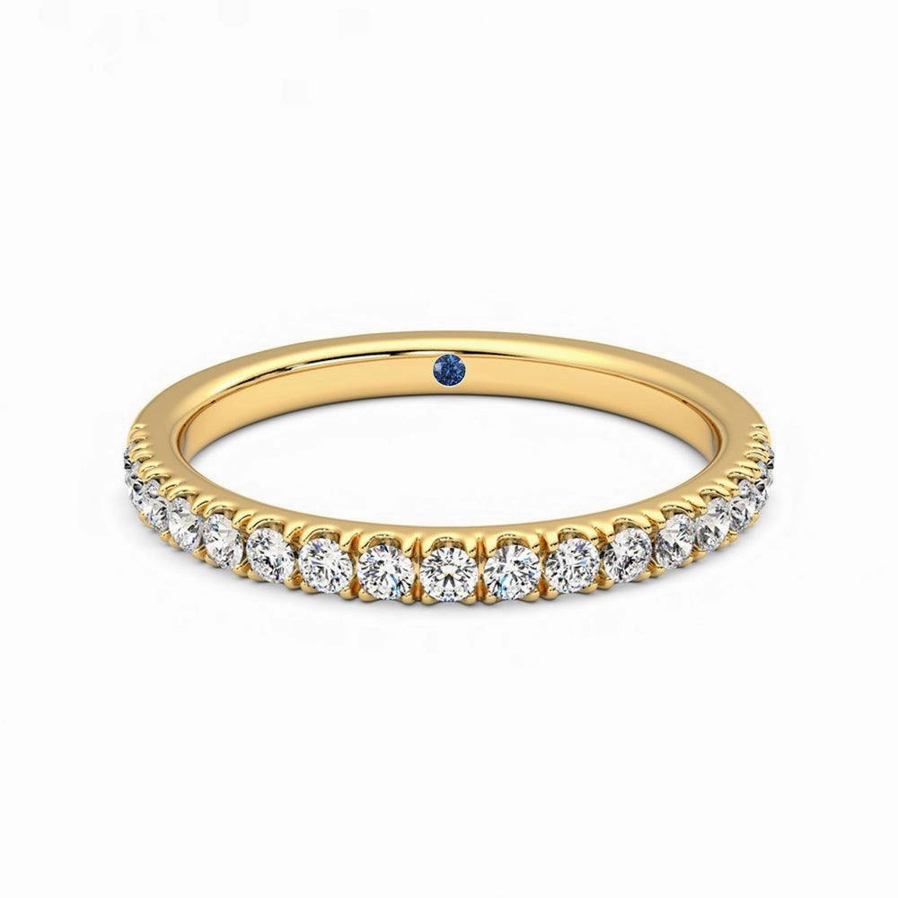 Classic Pav?? Set Moissanite Wedding Band with Anniversary Stone Accent Party Ready Occasion Look