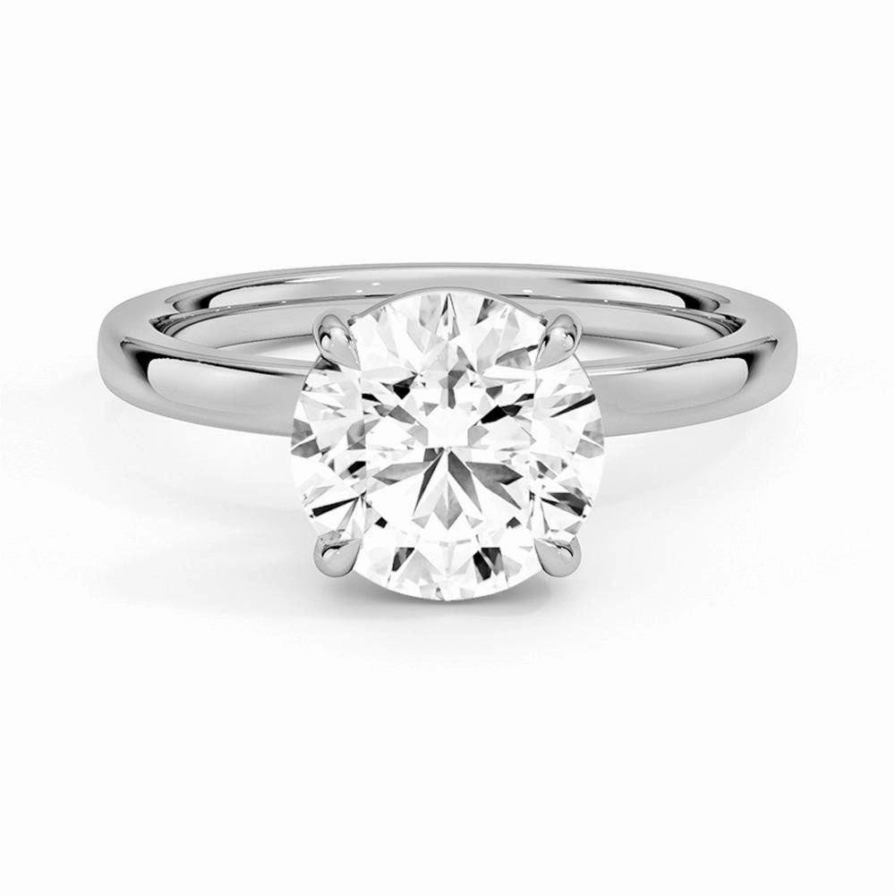 Premium Charm Shine Bright Classic Round Solitaire Brilliant Moissanite Engagement Ring