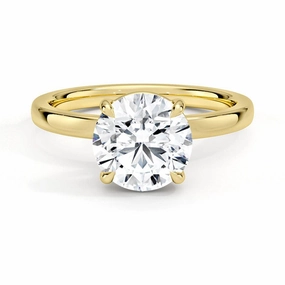 Sparkle Focus Winter Accent Classic Round Solitaire Brilliant Moissanite Engagement Ring