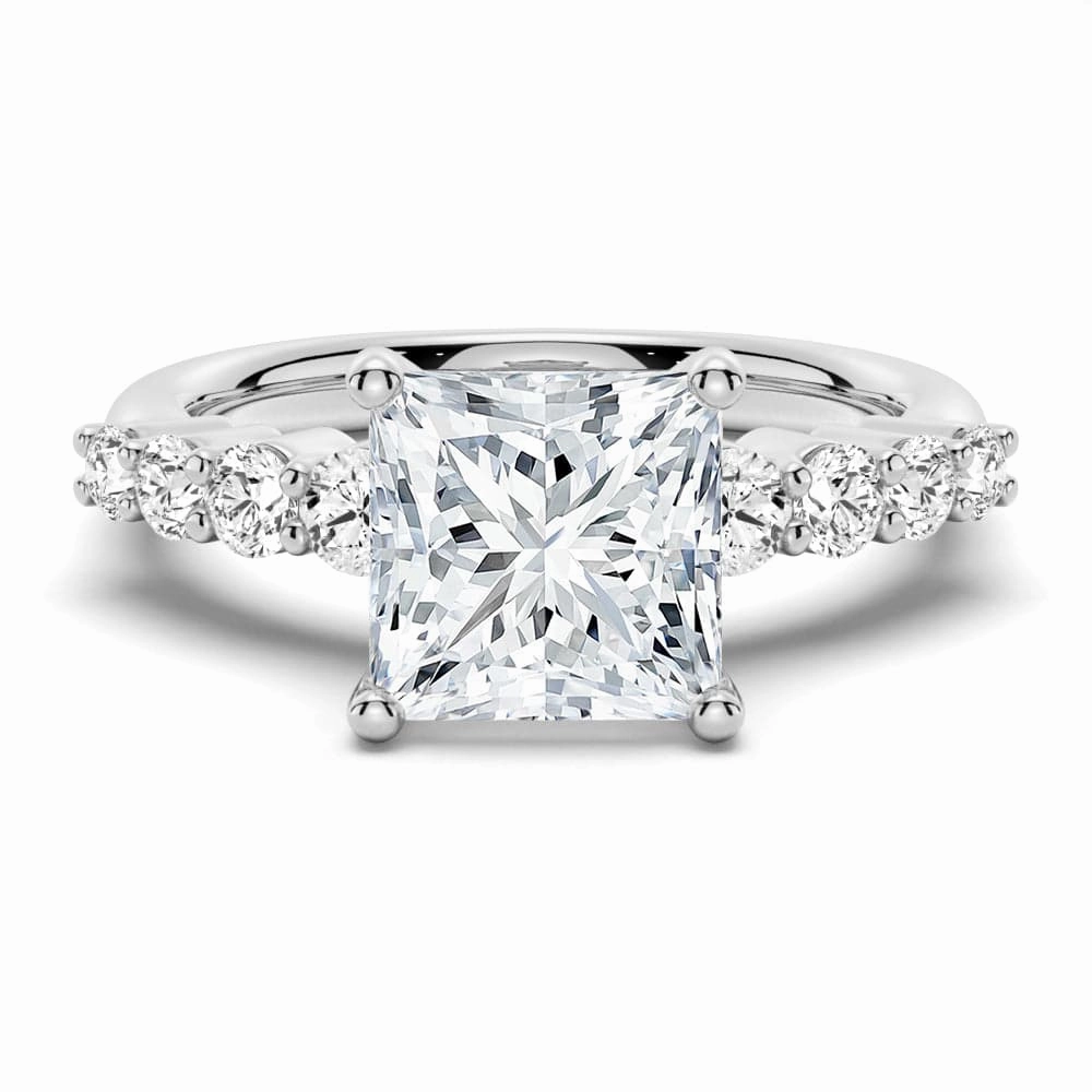 Classic Shared Prong Princess Cut Moissanite Engagement Ring Style Essential Refined Fashion