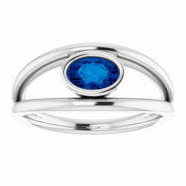 High-Quality Appearance Platinum Natural Blue Sapphire Ring