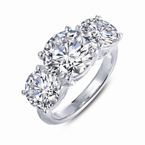 Three-Stone Engagement Ring Shaped Precision Crisp Style