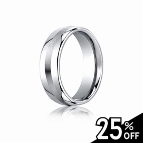 Comfort-Fit Cobalt Satin Center Finish Wedding Band Groom Accessory Popular Trend