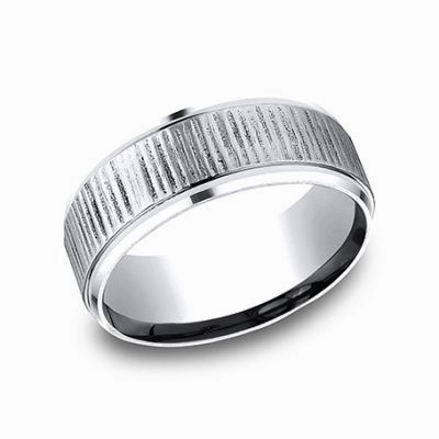Comfort-Fit Cobalt Wedding Band Gentle Texture