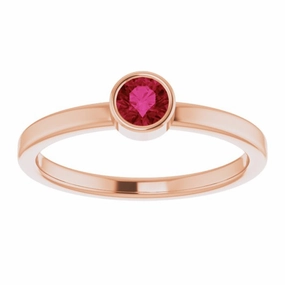 Sweet Accent 14K Rose 4 mm Natural Ruby Ring