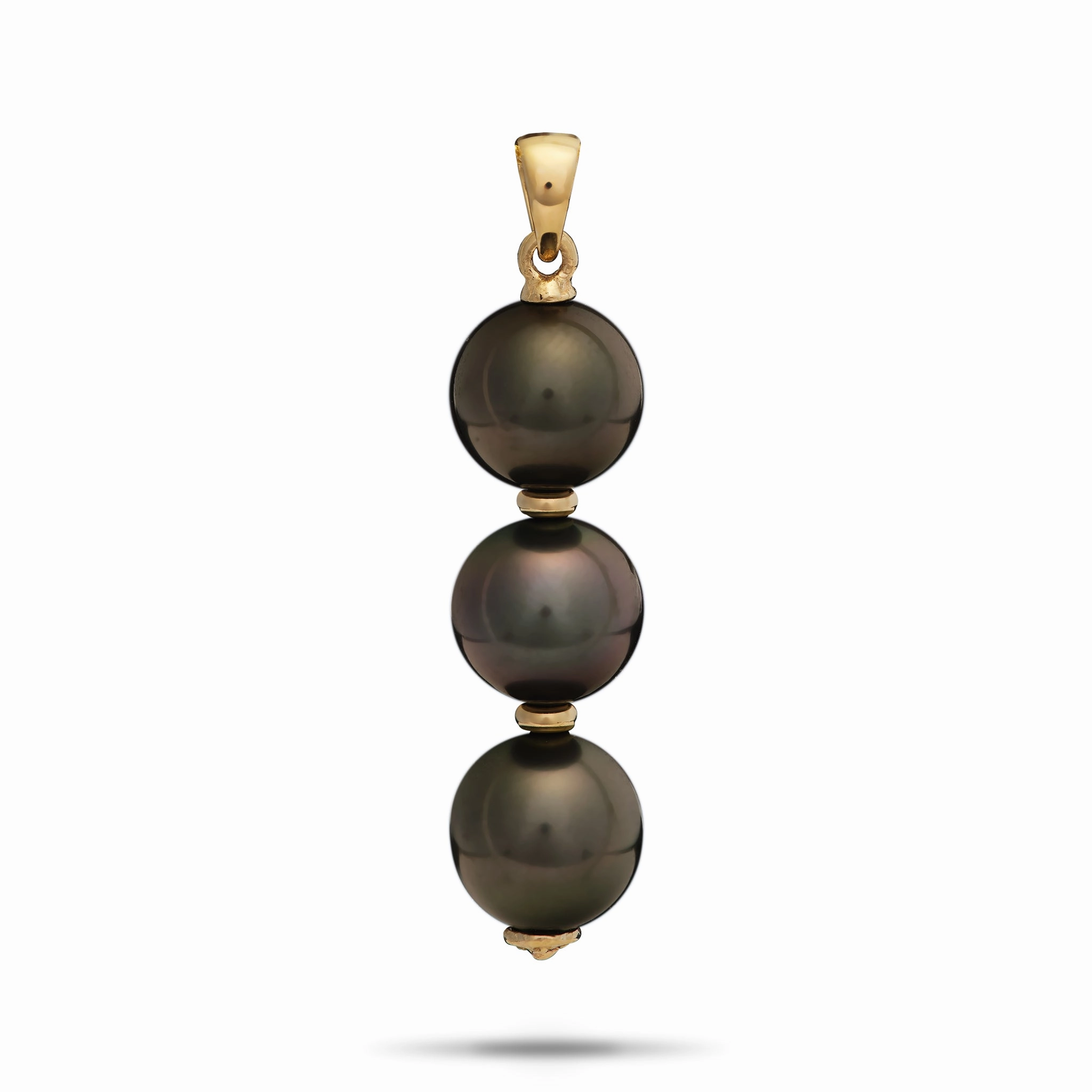 Tahitian Black Pearl Pendant in Gold - 10-11mm Graceful Form