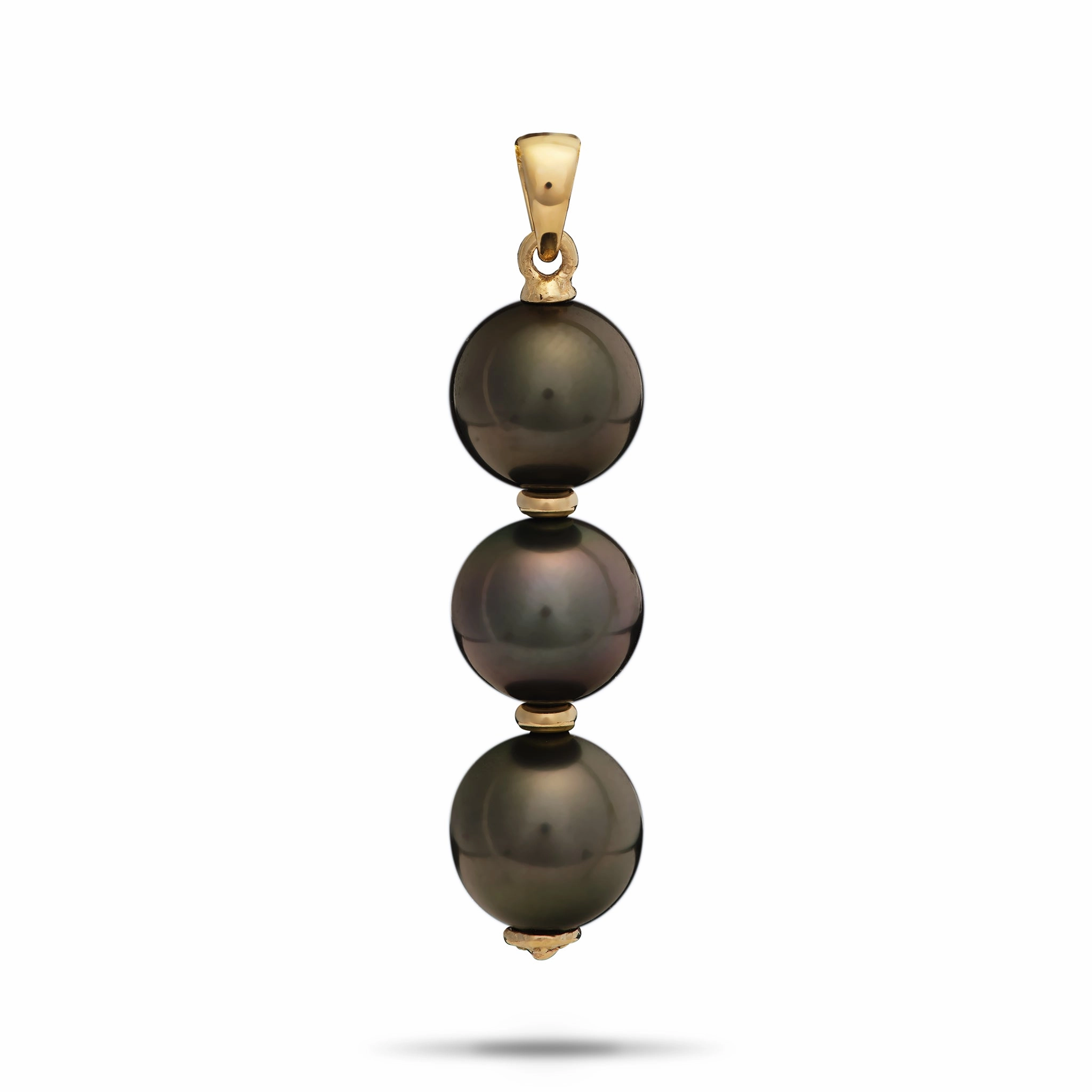 Urban Pop Brunch Look Tahitian Black Pearl Pendant in Gold - 10-11mm
