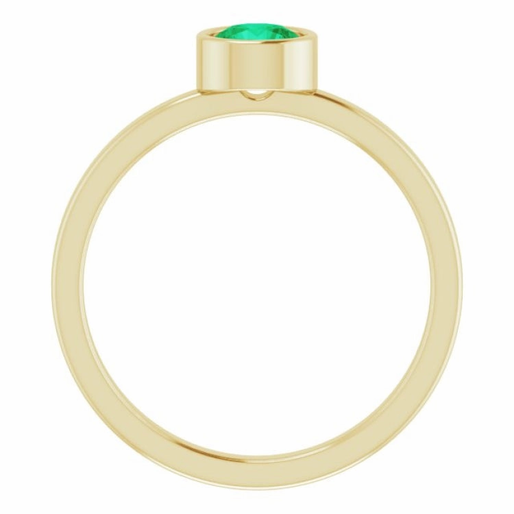 14K Yellow 5 mm Lab-Grown Emerald Ring Daily Grace