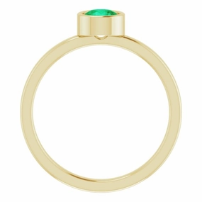 14K Yellow 5 mm Lab-Grown Emerald Ring Daily Grace