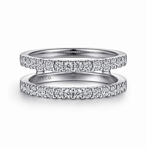Rich Texture Esmeralda - 14K White Gold Diamond Ring Enhancer - 0.5ct