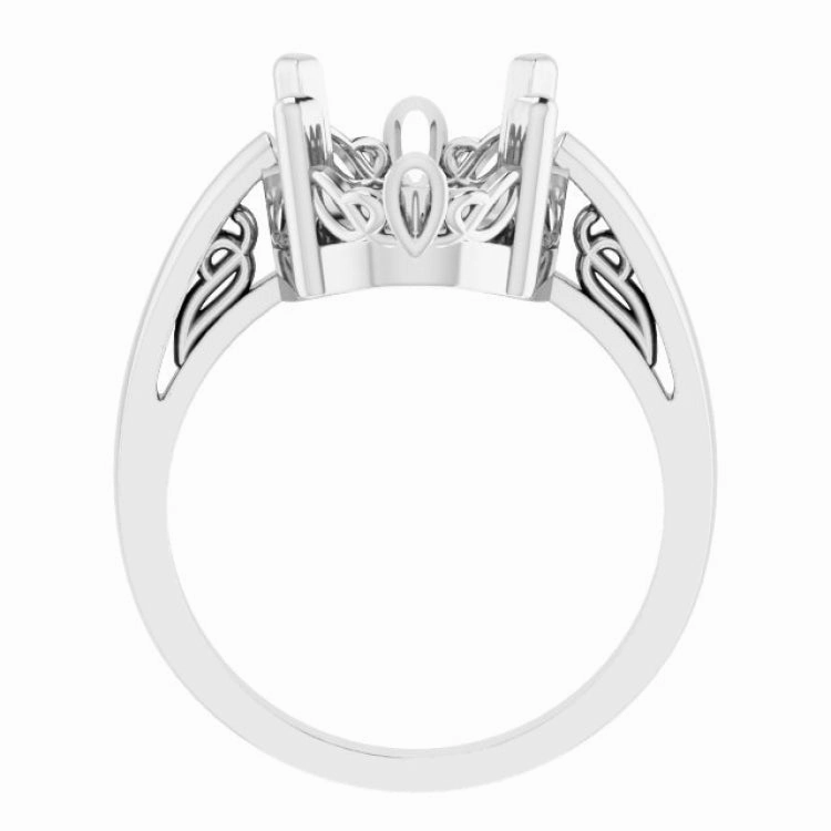 10K X1 White 14x10 mm Oval Scroll Setting? Solitaire Ring Mounting Subtle Accessory Fashionable Work