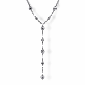 925 Sterling Silver Round Beads Necklace Work Outfit Timeless Layer