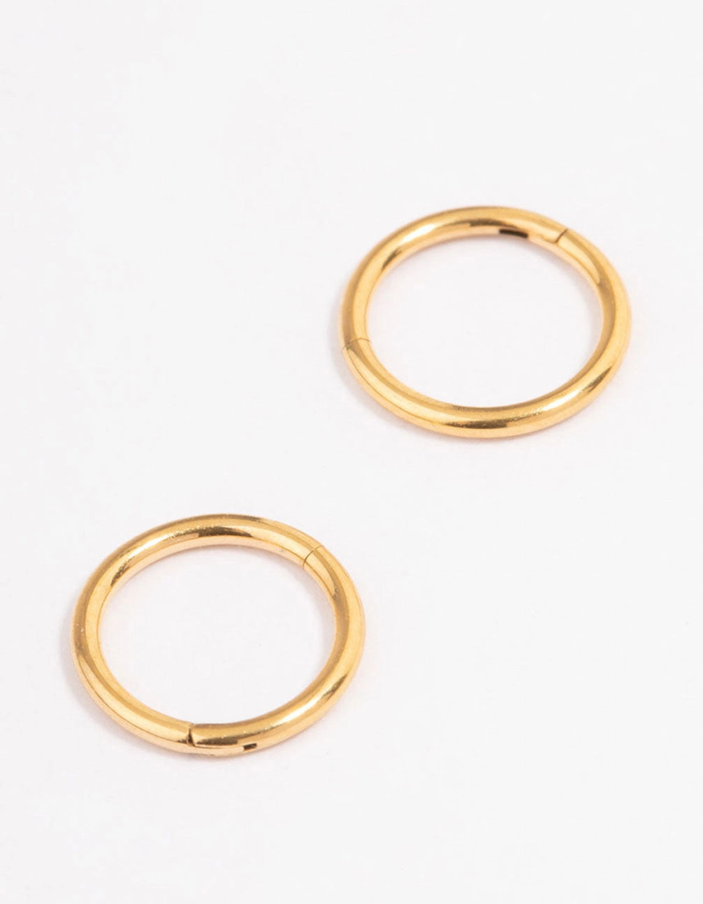 Gold Plated Surgical Steel Fine Sleeper Earrings 6mm Travel Look