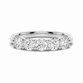 Handcrafted Accessories Elegant Charm 4.5mm 5 Stone Shared Prong Moissanite Anniversary Band