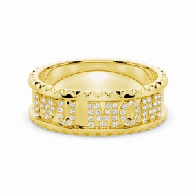 Custom Signature "I ? U MOM" Wedding Band Morning Light