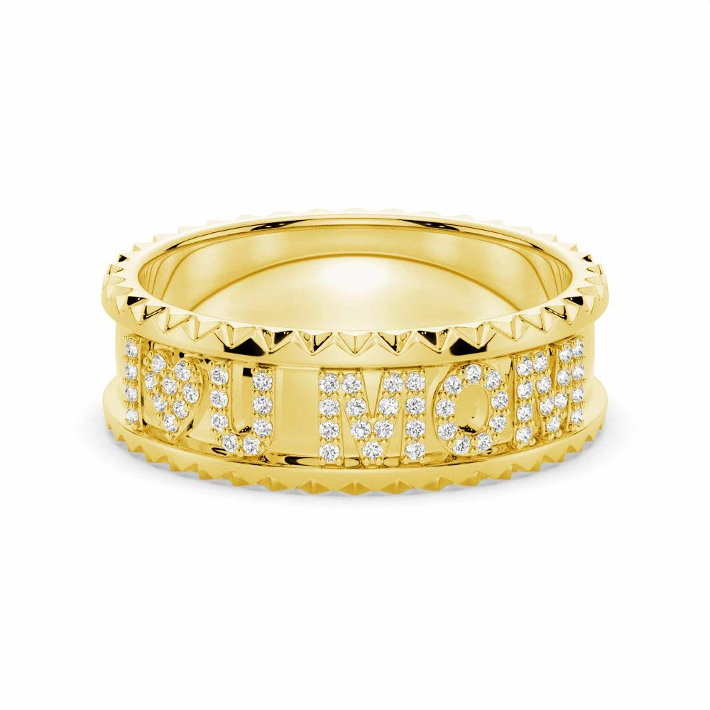 Radiant Accessories Fashion Statements Custom Signature "I ? U MOM" Wedding Band