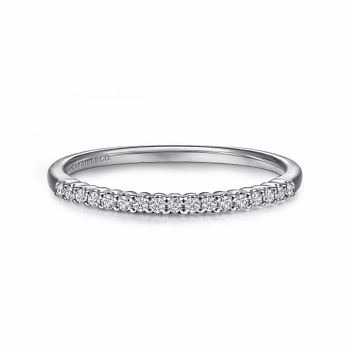 City Style Sorrento - 14K White Gold Shared Prong Set Diamond Wedding Band - 0.1ct