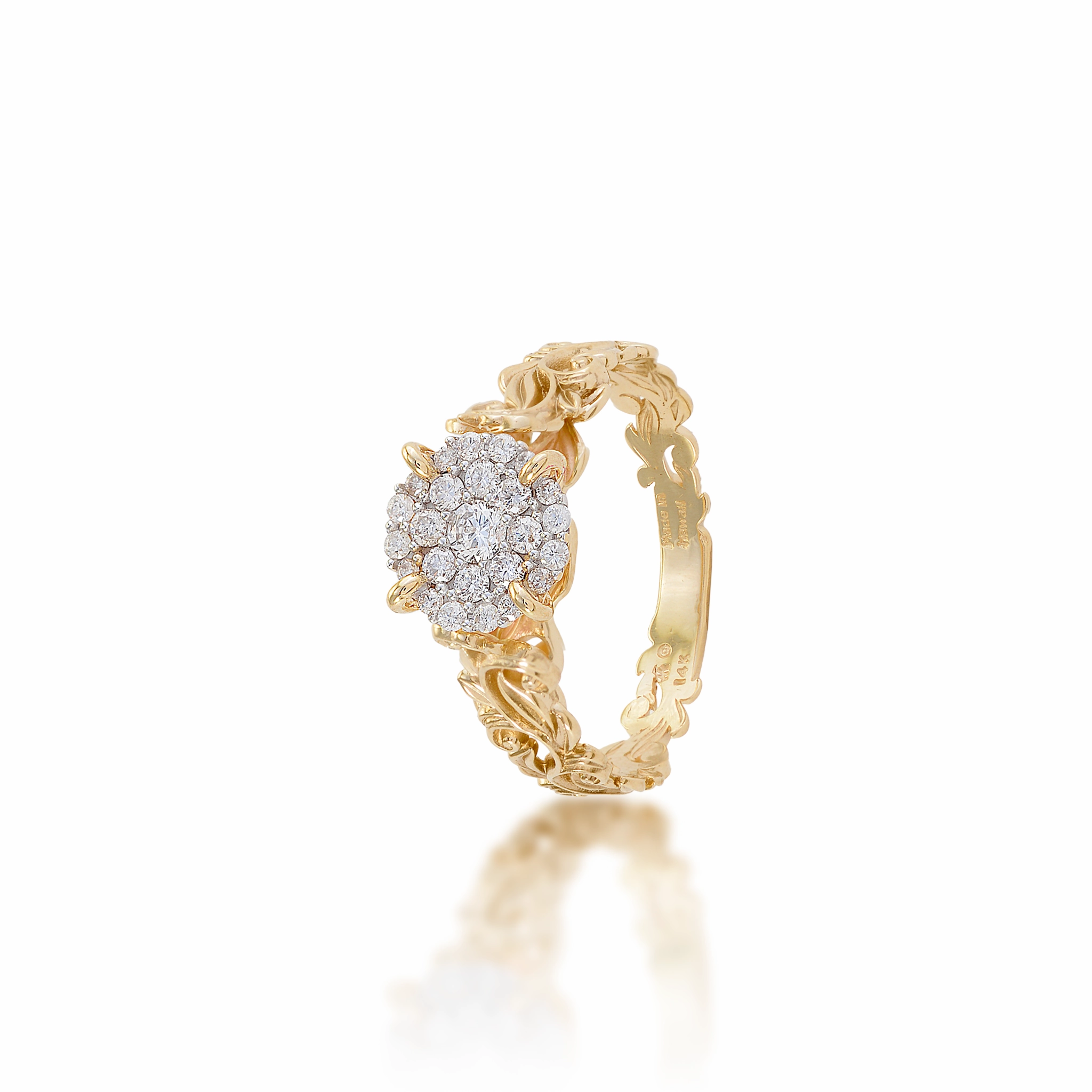 Bridal Vibe Soft Features Living Heirloom Engagement Ring in Gold with Diamonds