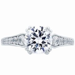 Excellent Work Inspired Style Round Vintage Diamond Center Solitaire Engagement Ring